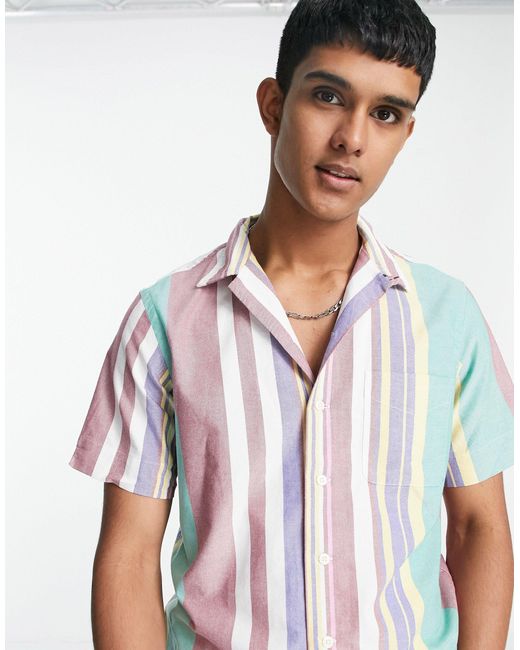 Short Sleeve Stripe Oxford Shirt 