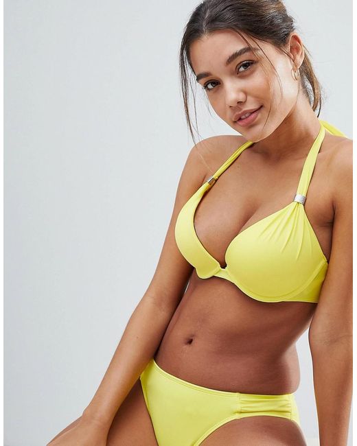 DORINA Yellow Super Push Up Bikini Top