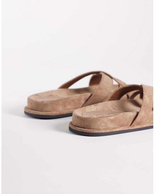 New Look Brown Toe Loop Multi Strap Sandal