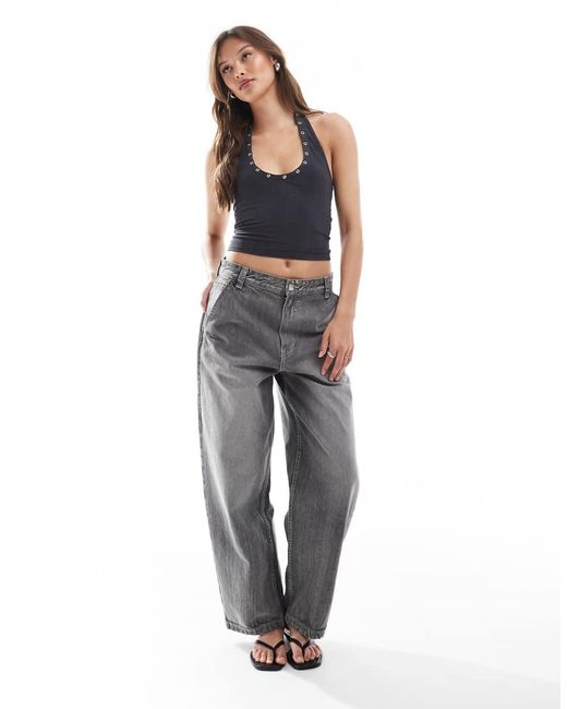 Bershka Top Met Halternek En Studs in het Blue