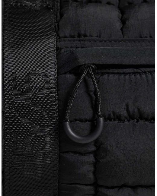 4505 Black Oversized Quilted Woven Gym Duffel Bag