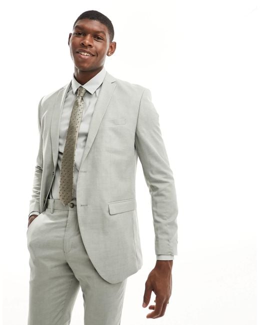 Jack & Jones Gray Premium Slim Fit Suit Jacket for men