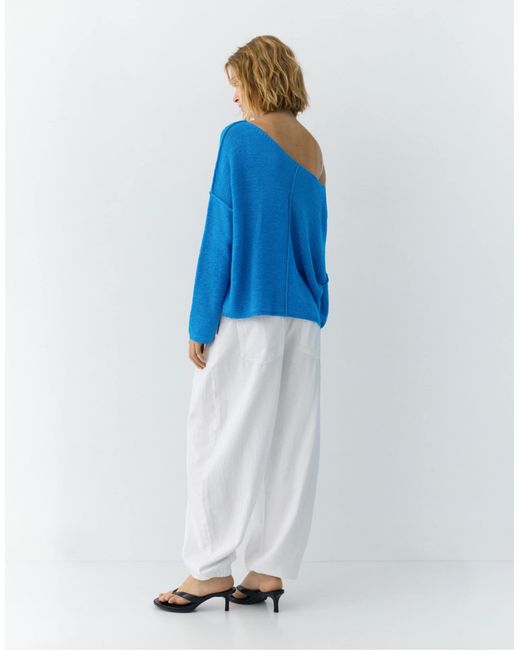 Pull rayé à surpiqûres - profond Pull&Bear en coloris Blue