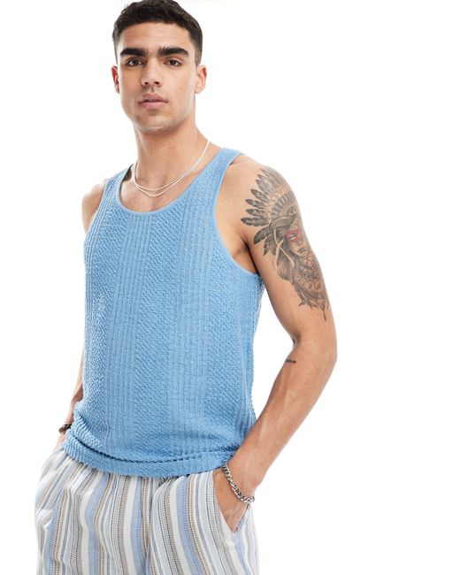 Camiseta sin mangas ASOS de hombre de color Blue