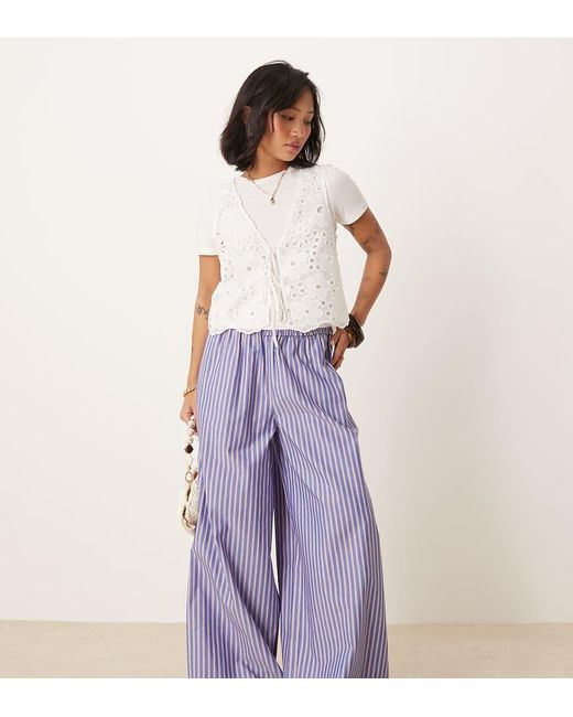 ASOS Purple Asos Design Petite Shirred Waist Pants