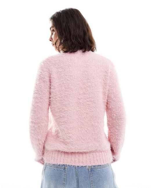 Threadbare Pink Crew Neck Fluffy Jumper
