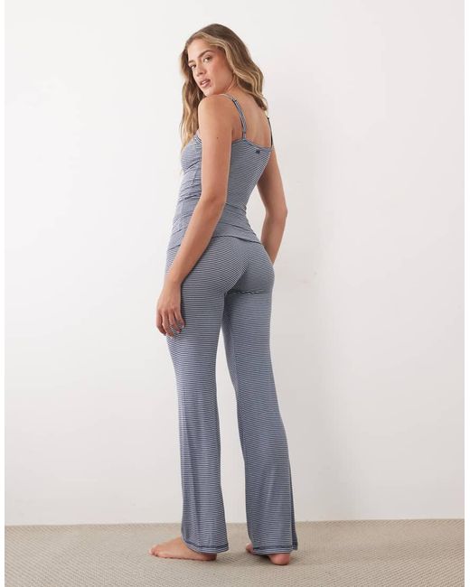 Cotton On Blue Sleep Recovery Triangle Top And Roll Waist Pants Set