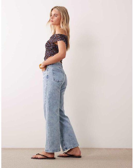 Noisy May Blue Yolanda Mid Rise Straight Leg Jeans