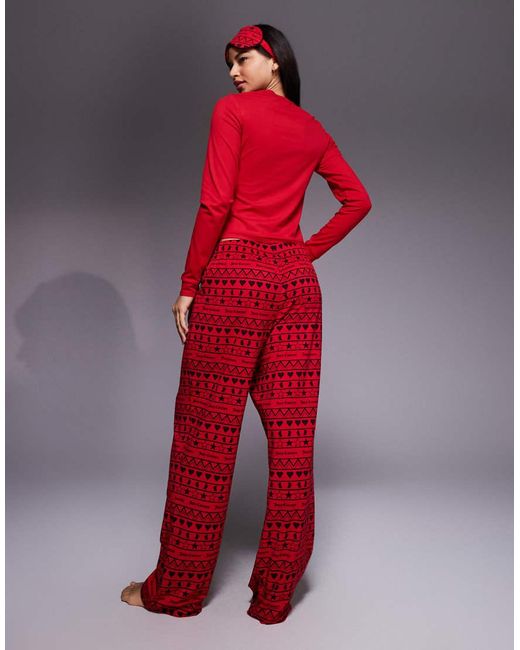 Juicy Couture Red Ive Been So Good Logo Christmas Pyjama And Mask Set