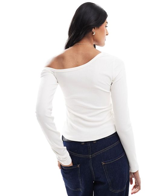 Stradivarius Blue – str – geripptes oberteil