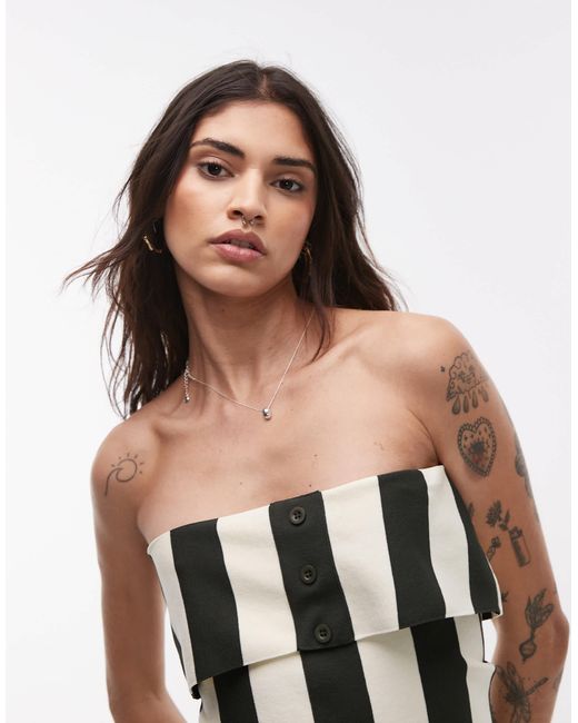 TOPSHOP White – trägerloses strickoberteil