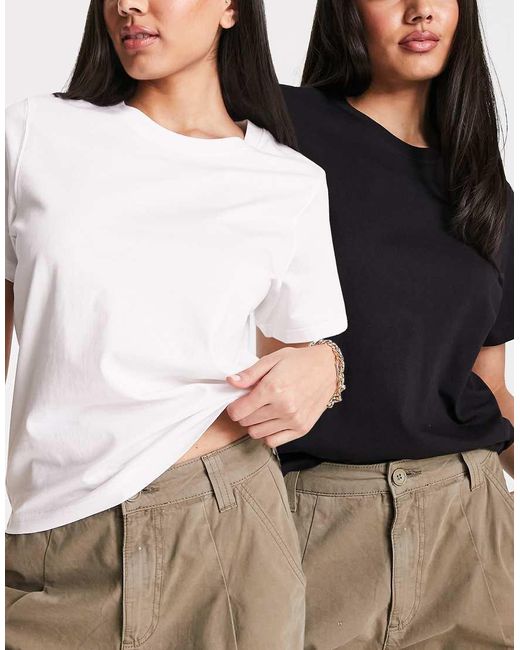 Weekday Black Essence Standard 2 Pack T-Shirt