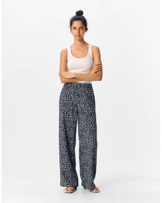 Pantalones Grises De Pernera Ancha De Object de color Blue