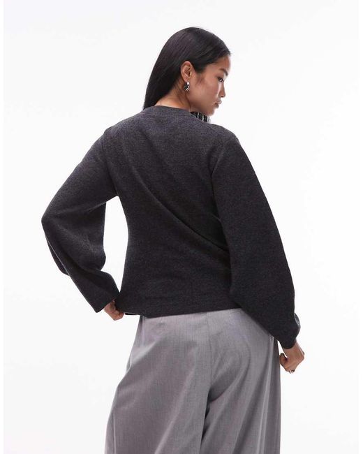 ARKET Blue Pure Wool Cinched Waist Jumper