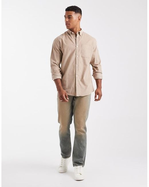 Camisa Beis Con Bolsillo De Pana De -Neutro Jack & Jones de hombre de color Natural