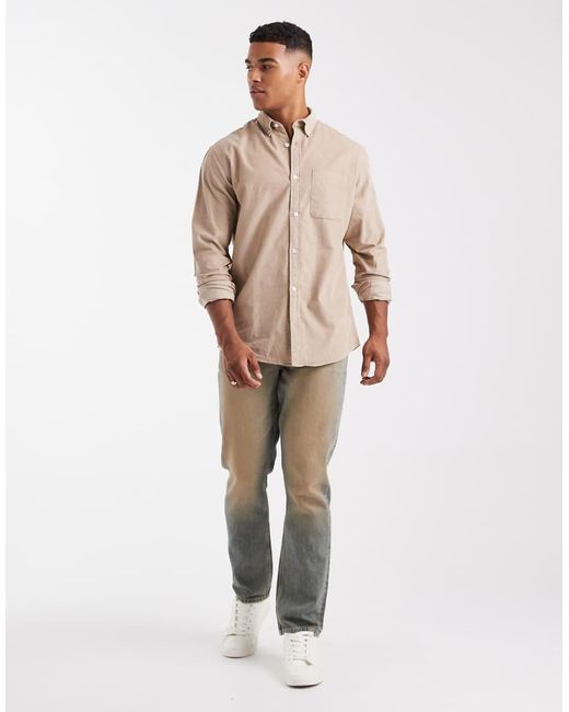 Jack & Jones Natural Cord Shirt With Pocket for men