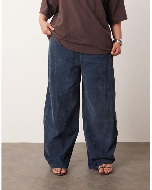 ARRANGE Blue Curve Sydney Suede High Rise Barrel Pants