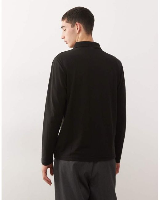 Regatta Black Pro 65/35 Long Sleeve Polo Top for men