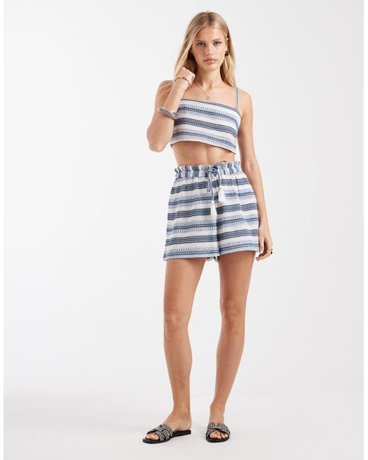 Aray Blue Crochet Beach Top