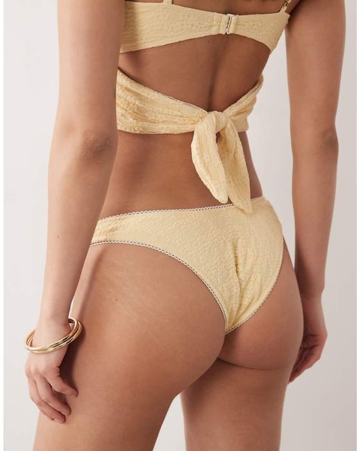 Dippin' Daisy's Brown Dippin Daisys High Leg Bikini Bottom With Picot Trim