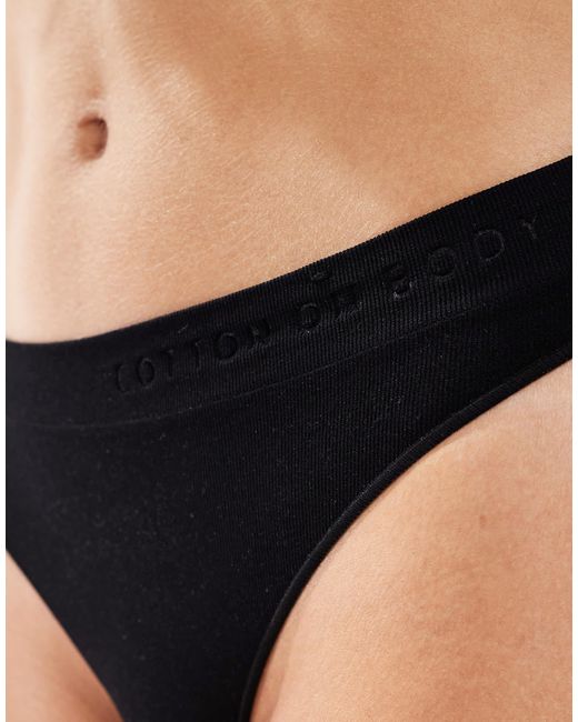 Cotton On Black Seamless High Cut G-string Brief