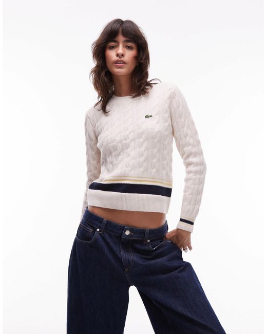 Pull - crème Lacoste en coloris White