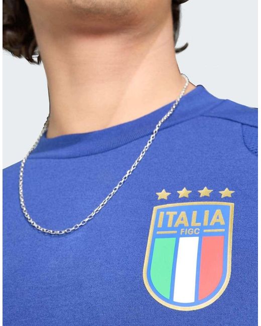 Adidas Originals Blue Italy Tiro Travel Crew Sweatshirt for men