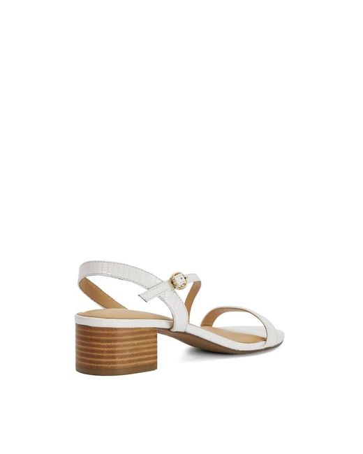 Dune Natural Jolene Block Heeled Sandals