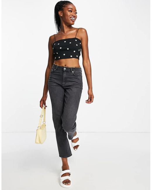 New Look White Cropped Cami Top