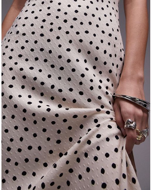 TOPSHOP Gray Lace Pin Tuck Tie Shoulder Midi Dress