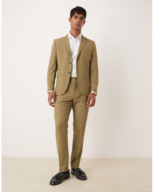 SELECTED Natural Wool Blend Slim Fit Blazer for men