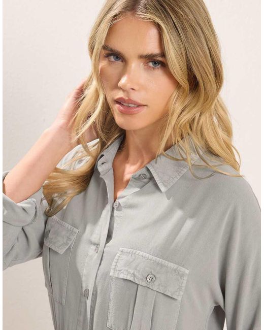 PixieGirl Gray Petite Wide Leg Jumpsuit