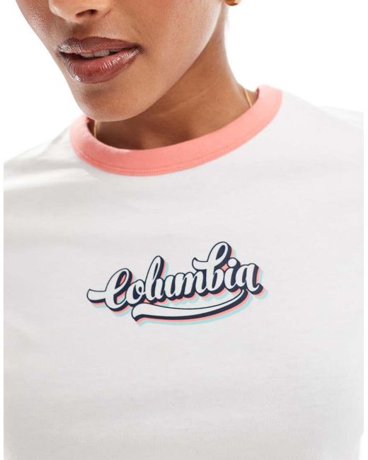 Columbia White Rolling Bend Graphic T-shirt