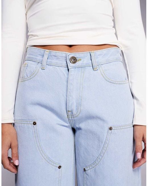 Courtside Purple baggy Carpenter Denim Jeans
