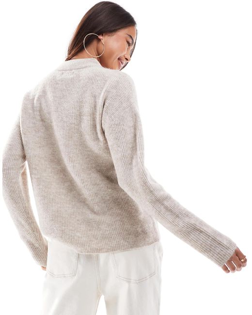ONLY White Round Neck Jumper
