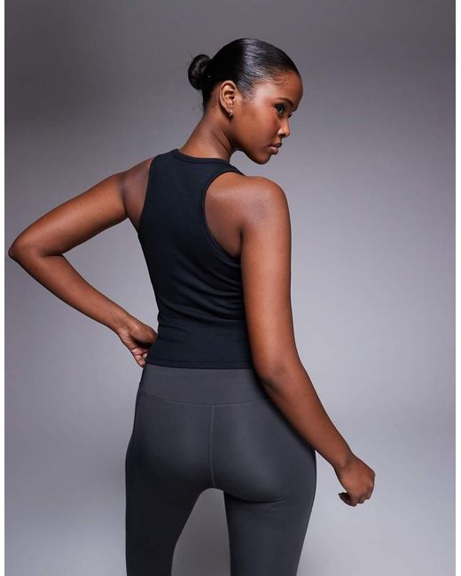 4505 Blue Rest Day Ultra Soft Modal Rib Racer Vest With Inner Bra And Removeable Padding