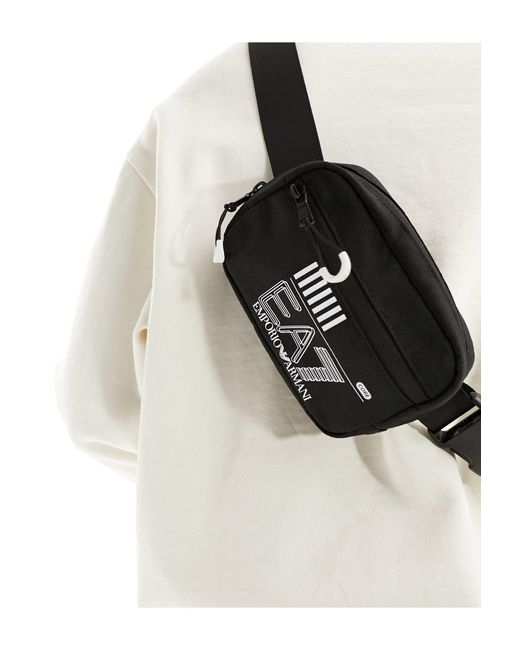 Armani - core - pochette a tracolla nera/bianca con logo di EA7 in White da Uomo