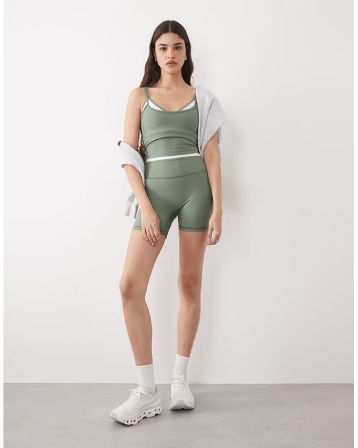 Abercrombie & Fitch Green Ypb Sculpting Workout Shorts Co-ord