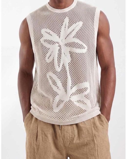ASOS White Knitted Relaxed Vest for men