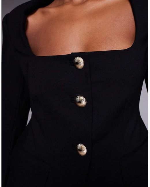 GOOD AMERICAN Black Soft Stretch Ponte Sculpted Blazer