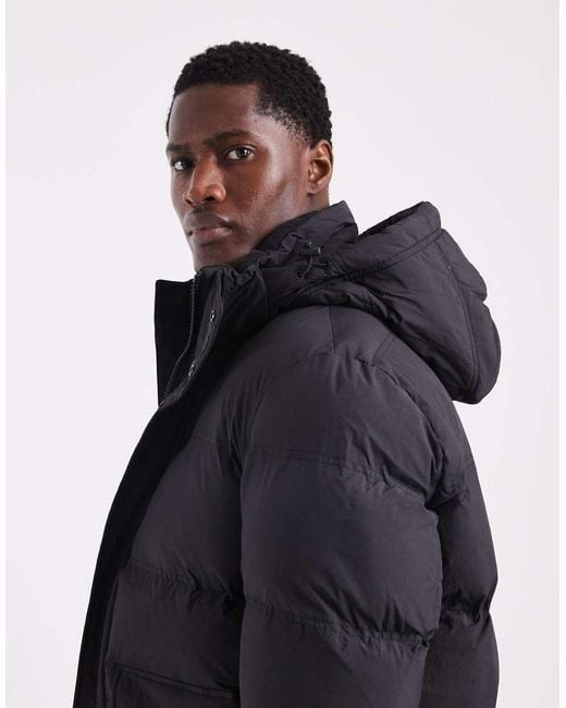 SELECTED Blue Nylon Puffer Jacket for men