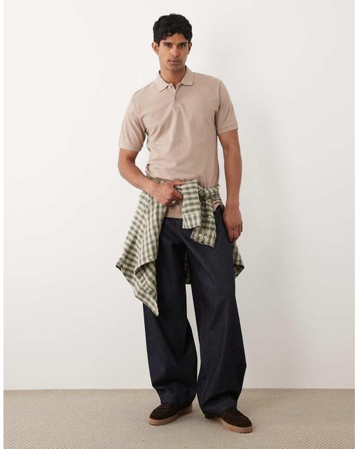 ASOS Brown Essentials Regular Fit Polo for men