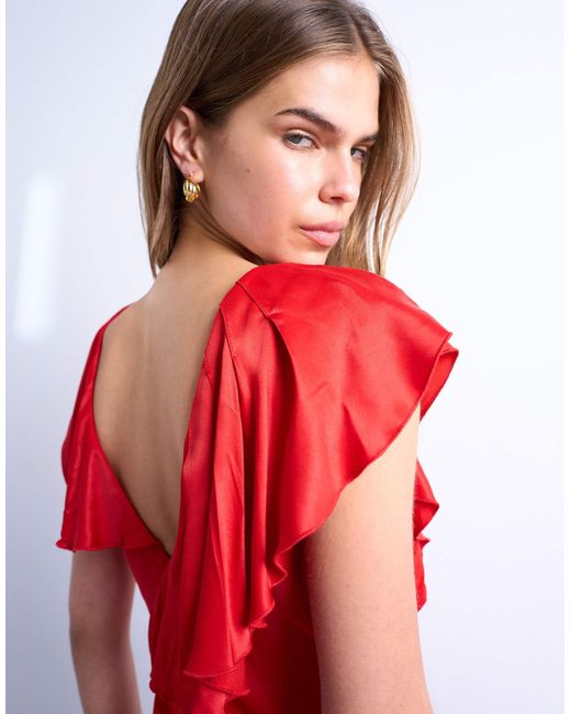 red satin topshop dress Mini Dress Topshop Red Silk Dress Kylie Silk Satin Red Mini Dress Sleek,  Real Silk, '90s