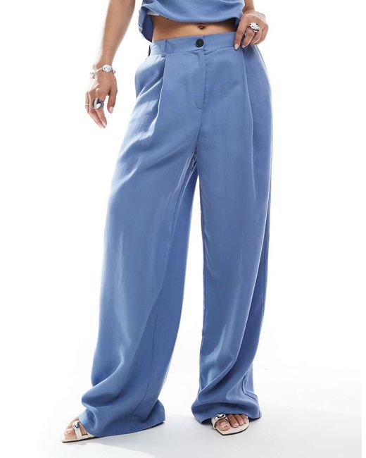 Pantalones Dad Azules De Pernera Ancha De Lyocell De (Parte De Un Conjunto) ASOS de color Blue