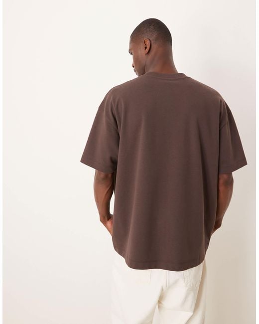 ASOS – breathemaxTM – schweres oversize-t-shirt in Brown für Herren