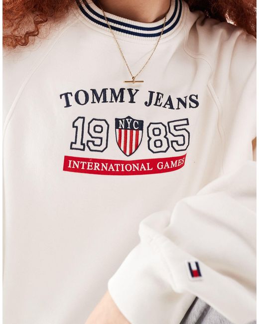 Tommy Hilfiger White International Games Crew Neck Sweatshirt