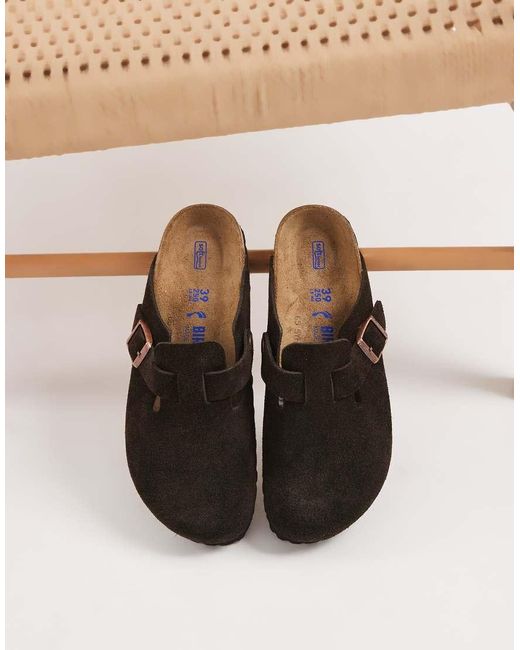 Birkenstock Natural Boston Suede Clogs