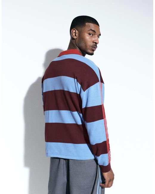 adidas Originals x ASOS Red Knit Rugby Polo Shirt for men