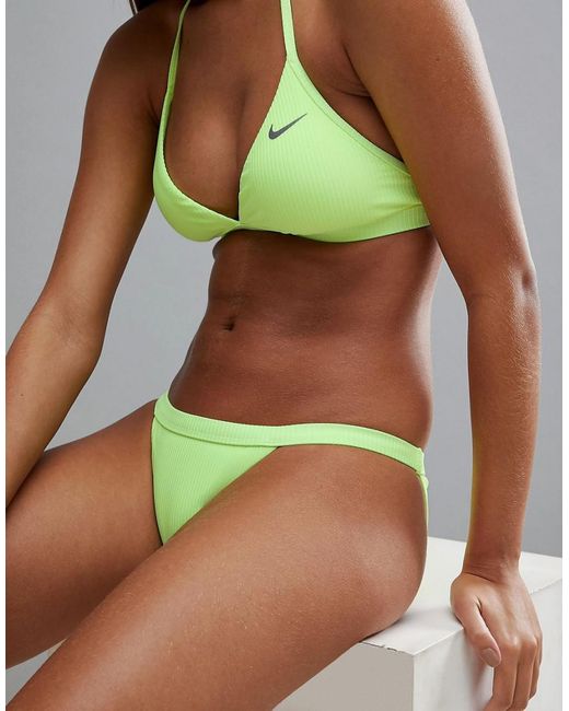 Nike Yellow Nike Swim Ribbed Bikini Bottom