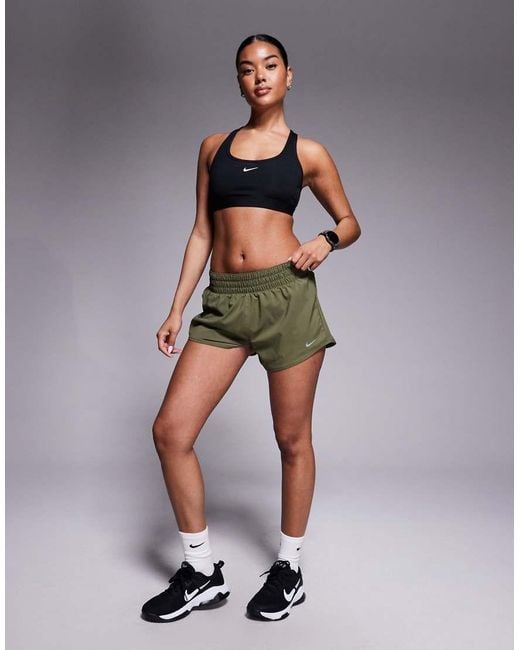Nike Gray Nike One Training Dri-Fit Mid Rise 3 Inch Shorts